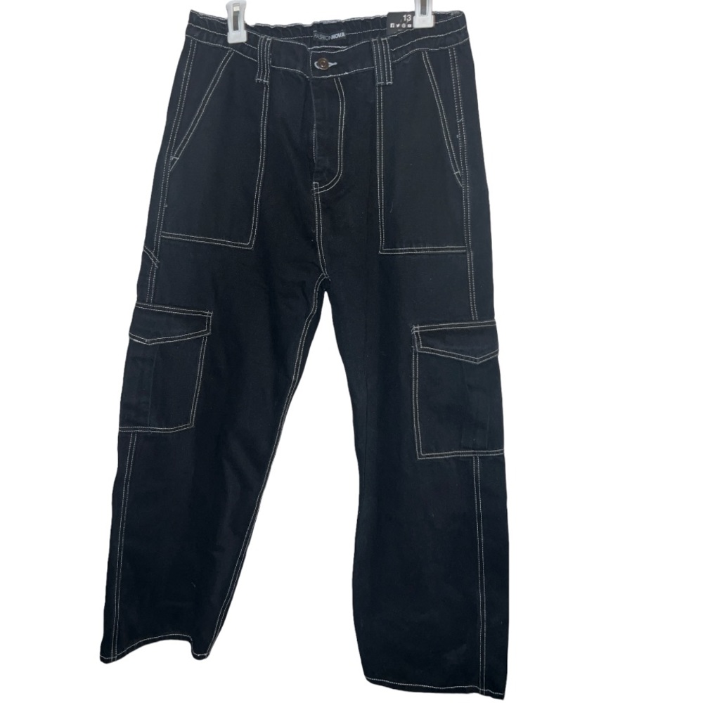 Cargo Carpenter Jeans Shorter Length - Black